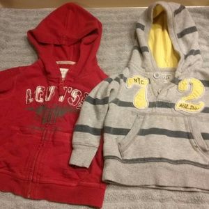 2 boys 12-18 month hoodies